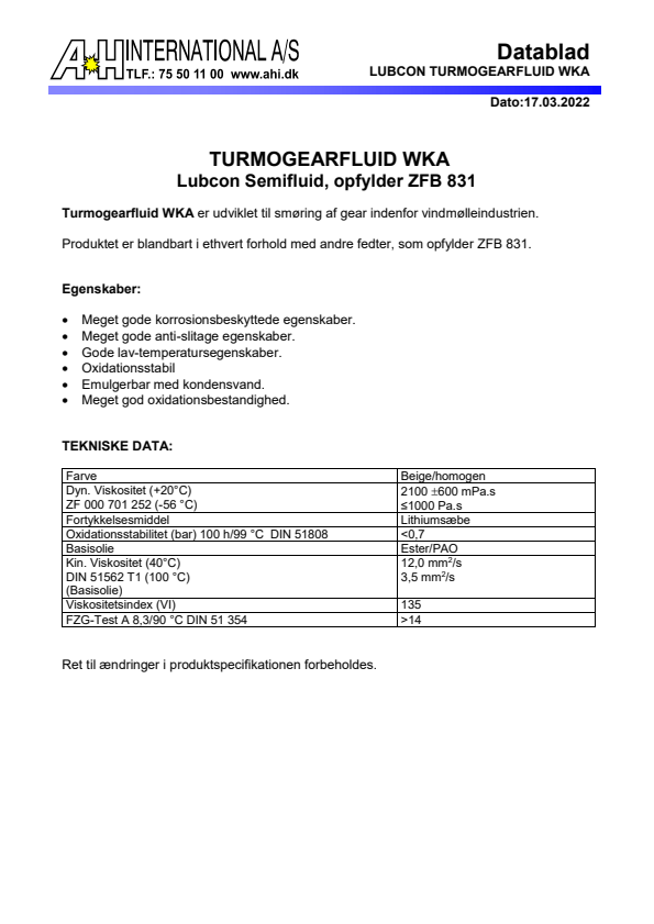 

Turmogearfluid WKA

